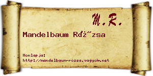 Mandelbaum Rózsa névjegykártya