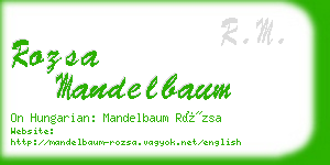 rozsa mandelbaum business card
